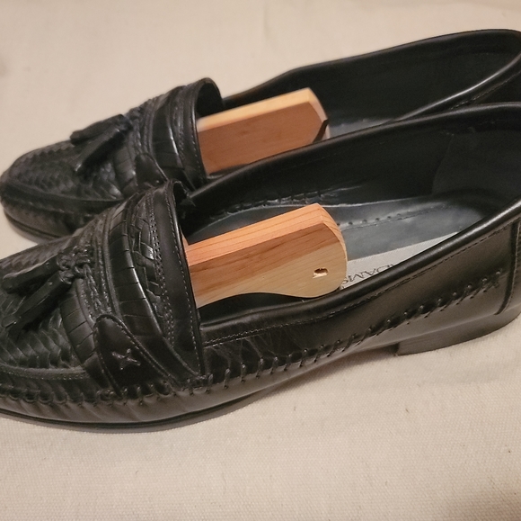 Black Stacy Adams Size 11.5 Weave Style With Tasse - Picture 4 of 6